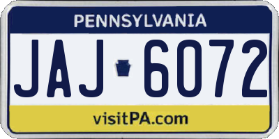 PA license plate JAJ6072