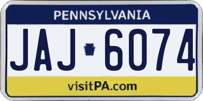 PA license plate JAJ6074