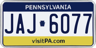 PA license plate JAJ6077