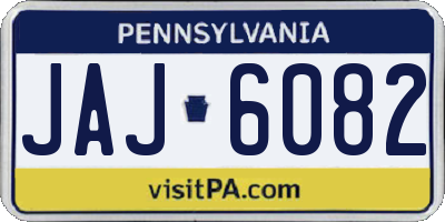 PA license plate JAJ6082