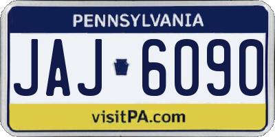 PA license plate JAJ6090