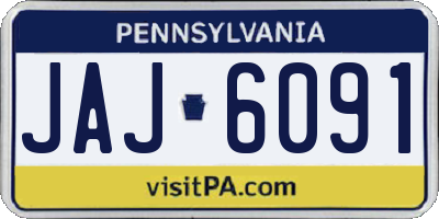 PA license plate JAJ6091
