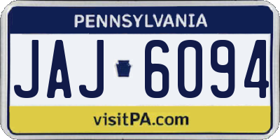 PA license plate JAJ6094