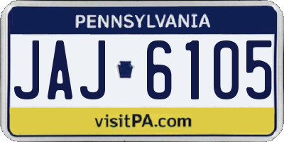 PA license plate JAJ6105