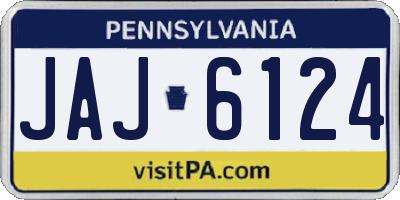 PA license plate JAJ6124
