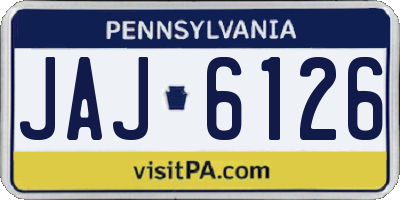 PA license plate JAJ6126