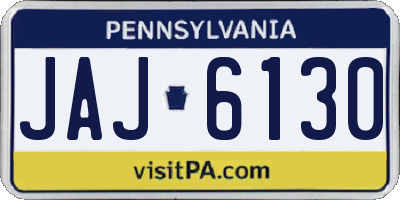 PA license plate JAJ6130