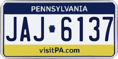 PA license plate JAJ6137