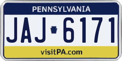 PA license plate JAJ6171