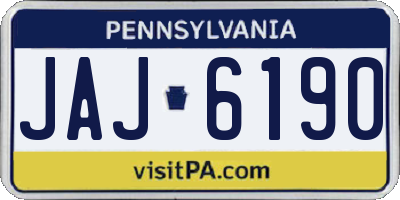 PA license plate JAJ6190