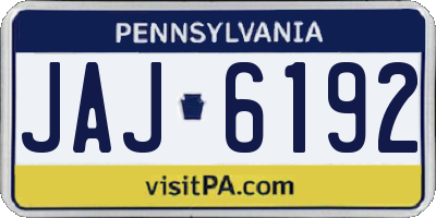 PA license plate JAJ6192