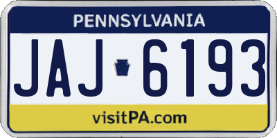 PA license plate JAJ6193