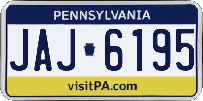 PA license plate JAJ6195