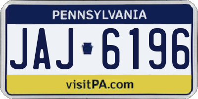 PA license plate JAJ6196