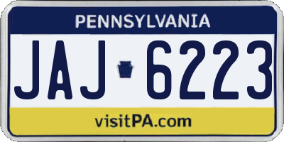 PA license plate JAJ6223