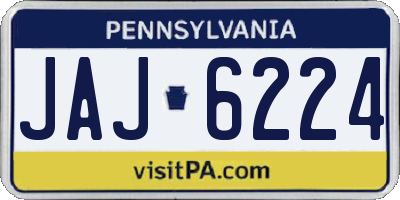PA license plate JAJ6224