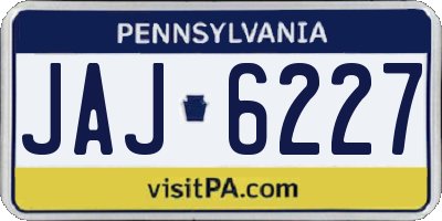 PA license plate JAJ6227