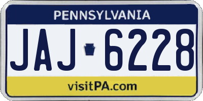 PA license plate JAJ6228