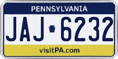PA license plate JAJ6232
