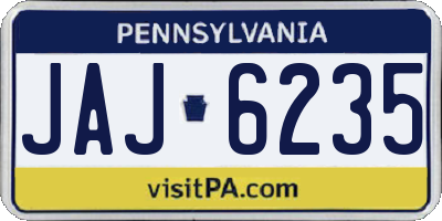 PA license plate JAJ6235