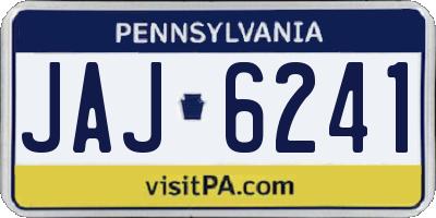 PA license plate JAJ6241