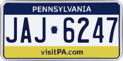PA license plate JAJ6247