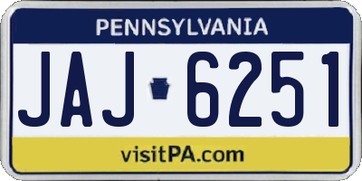 PA license plate JAJ6251