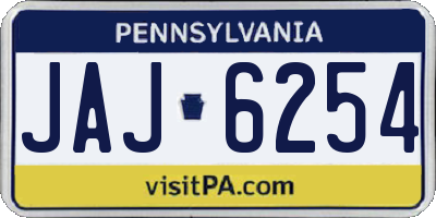PA license plate JAJ6254