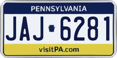 PA license plate JAJ6281