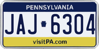 PA license plate JAJ6304