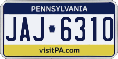 PA license plate JAJ6310