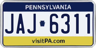 PA license plate JAJ6311