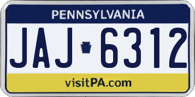 PA license plate JAJ6312