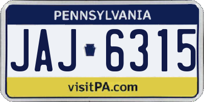 PA license plate JAJ6315