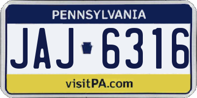 PA license plate JAJ6316