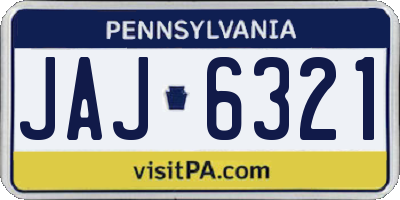 PA license plate JAJ6321