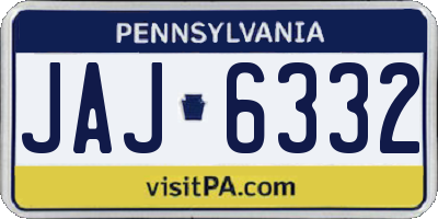 PA license plate JAJ6332