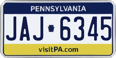 PA license plate JAJ6345
