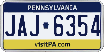 PA license plate JAJ6354