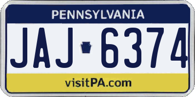 PA license plate JAJ6374