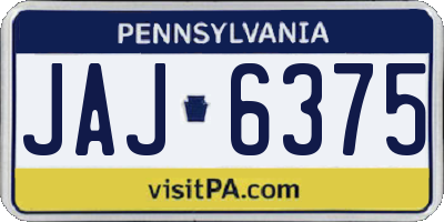 PA license plate JAJ6375