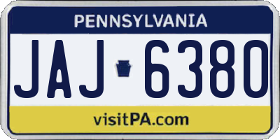 PA license plate JAJ6380