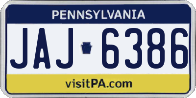 PA license plate JAJ6386
