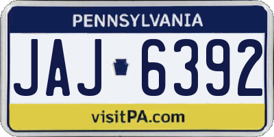 PA license plate JAJ6392