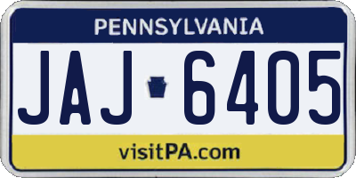 PA license plate JAJ6405