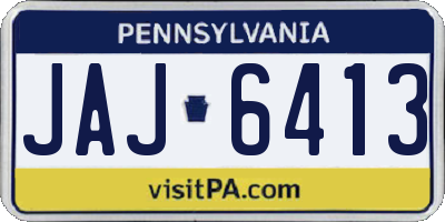 PA license plate JAJ6413