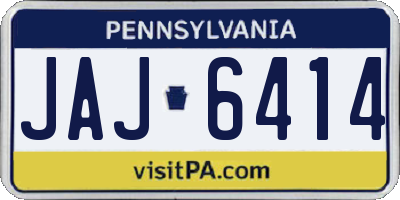 PA license plate JAJ6414