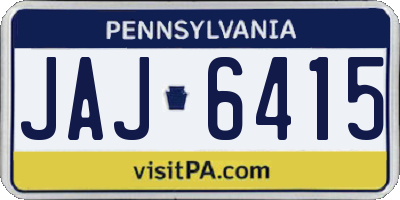 PA license plate JAJ6415