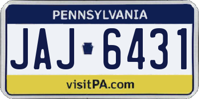 PA license plate JAJ6431