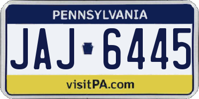 PA license plate JAJ6445